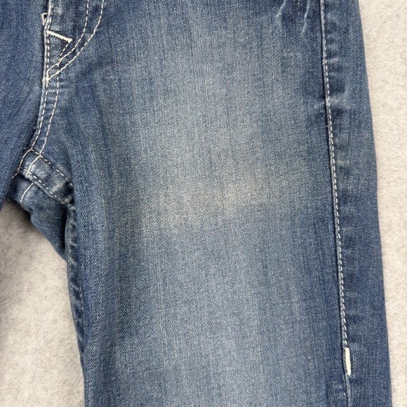 True Religion Jeans Womens 27 Blue Bootcut Flap Pockets Crystal Rhinestone Y2K - Picture 7 of 16